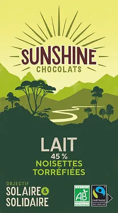 Chocolat Lait 45%  Noisettes Torréfiées Sunshine